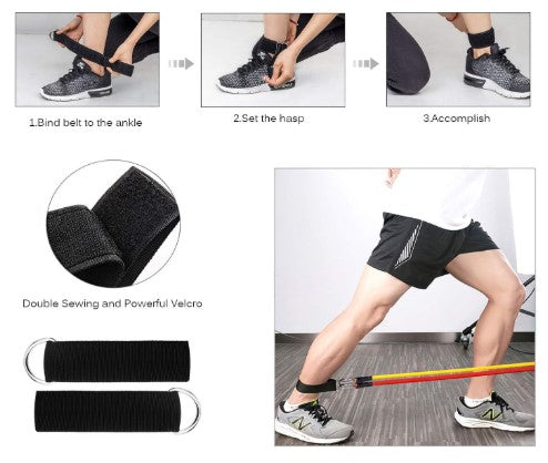 Entrena todo tu cuerpo en casa – Kit de Bandas Elásticas Ajustables (Hasta 40KG)